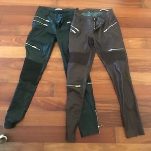 Zara Faux Leather Moto Pants